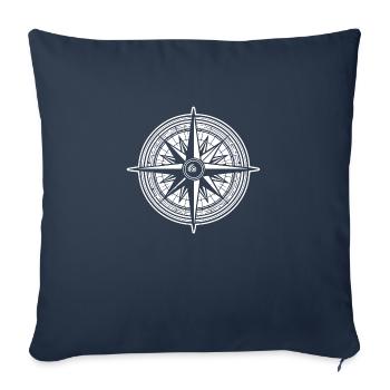 Kompass Nautik Segelboot Seefahrer - Sofakissenbezug 45 x 45 cm - Navy - Vorne