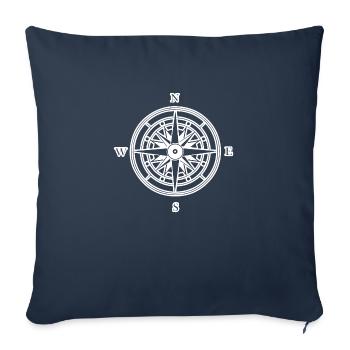 Compass Nautical Sailboat Seafarer - Sofa pillowcase 17,3'' x 17,3'' (45 x 45 cm) - navy - Front