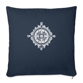 Kompass Nautik Segelboot Seefahrer - Sofakissenbezug 45 x 45 cm - Navy - Vorne