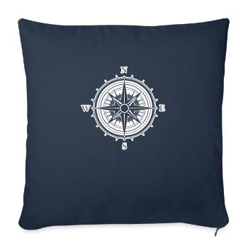 Kompass Nautik Segelboot Seefahrer - Sofakissenbezug 45 x 45 cm - Navy - Vorne