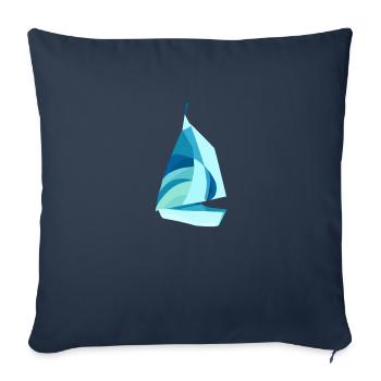 Abstract sailboat - summery design - Sofa pillowcase 17,3'' x 17,3'' (45 x 45 cm) - navy - Front