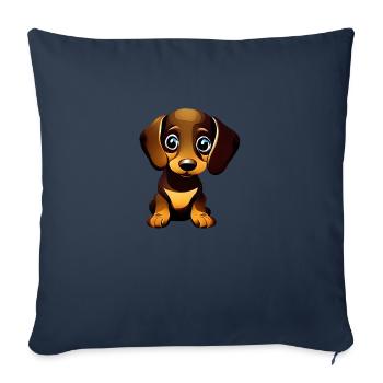 Hund Dachshund Welpe Hundeliebhaber Hundebesitzer - Sofakissenbezug 45 x 45 cm - Navy - Vorne