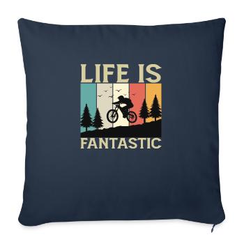 Life is Fantastic - Sofa pillowcase 17,3'' x 17,3'' (45 x 45 cm) - navy - Front