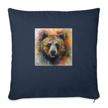 Modern & Colourful Grizzly Bear Wall Art by Bodhi - Sofa pillowcase 17,3'' x 17,3'' (45 x 45 cm) - navy - Front