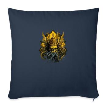 gelbe Tentakel - Sofakissenbezug 45 x 45 cm - Navy - Vorne
