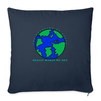 Rotation de la terre - Housse de coussin décorative 45 x 45 cm - bleu marine - Devant