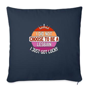 I did not choose to be a lesbian I just got lucky - Sofa pillowcase 17,3'' x 17,3'' (45 x 45 cm) - navy - Front
