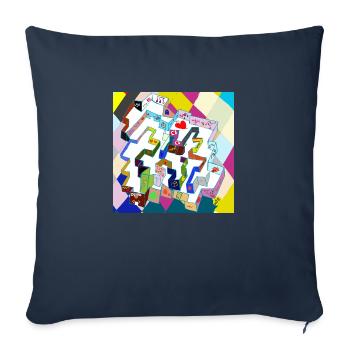 Altes mehrfarbiges Labyrinth v4.00 - Sofakissenbezug 45 x 45 cm - Navy - Vorne