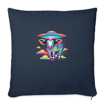 Alien Psychodelic Cow - Sofa pillowcase 17,3'' x 17,3'' (45 x 45 cm) - navy - Front
