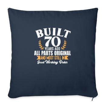 Construit il y a 70 ans... - Housse de coussin décorative 45 x 45 cm - bleu marine - Devant