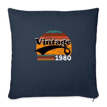 Vintage 1980 - Housse de coussin décorative 45 x 45 cm - bleu marine - Devant
