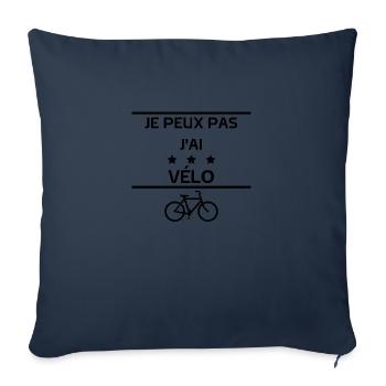 je peux pas j'ai vélo - Housse de coussin décorative 45 x 45 cm - bleu marine - Devant