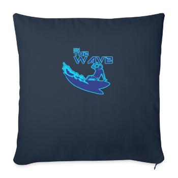 On the wave - Housse de coussin décorative 45 x 45 cm - bleu marine - Devant