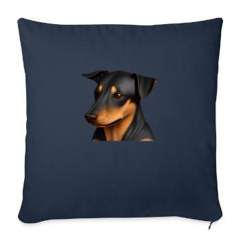 Doberman Doberman chiot chien Doberman dresseur - Housse de coussin décorative 45 x 45 cm - bleu marine - Devant