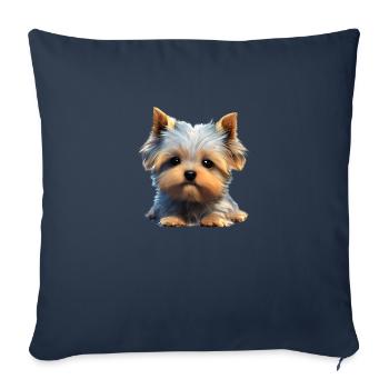 Yorkshire Terrier Puppy Dog Dog Owner - Sofa pillowcase 17,3'' x 17,3'' (45 x 45 cm) - navy - Front