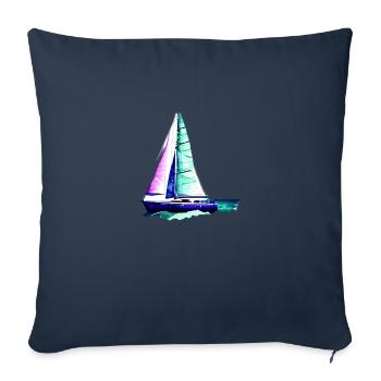 Sailing, sailing, sailboat, sailing ship - Sofa pillowcase 17,3'' x 17,3'' (45 x 45 cm) - navy - Front