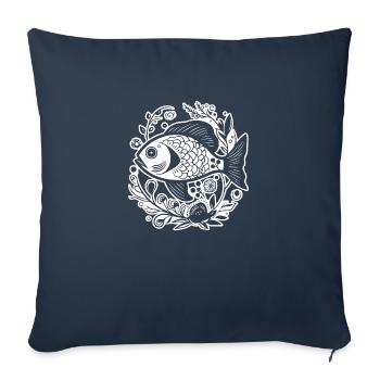 Pêche au poisson Pêche en mer - Housse de coussin décorative 45 x 45 cm - bleu marine - Devant