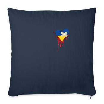 My Heart Is Broken for Ukraine - Broken Ukrainian - Sofa pillowcase 17,3'' x 17,3'' (45 x 45 cm) - navy - Front