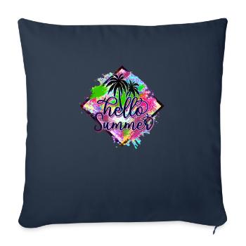 Été surf croatie plage paradis ambiance de fête - Housse de coussin décorative 45 x 45 cm - bleu marine - Devant