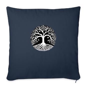 Méditation Arbre de Vie Arbre de Vie Yoga - Housse de coussin décorative 45 x 45 cm - bleu marine - Devant