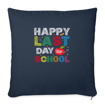 Happy Last Day Of School - Sofa pillowcase 17,3'' x 17,3'' (45 x 45 cm) - navy - Front