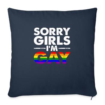 Désolé les filles, je suis gay - Housse de coussin décorative 45 x 45 cm - bleu marine - Devant