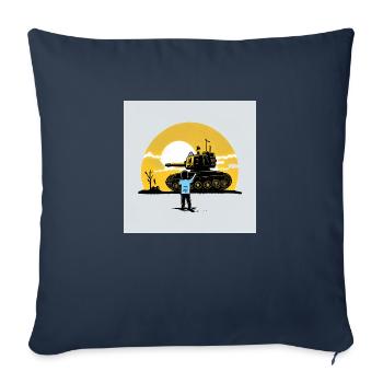 Skybound Tank Warrior - Housse de coussin décorative 45 x 45 cm - bleu marine - Devant