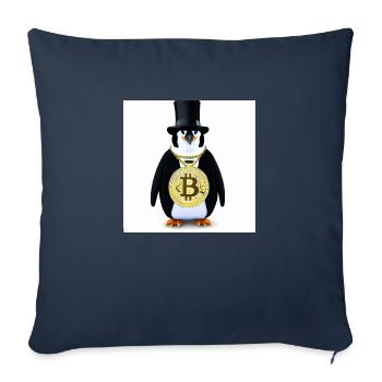 cool penguin - Sofa pillowcase 17,3'' x 17,3'' (45 x 45 cm) - navy - Front