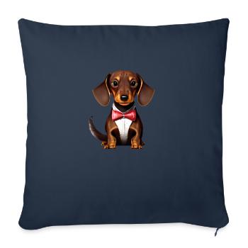 Dachshund Dogs with suit Dog Dachshund puppy - Sofa pillowcase 17,3'' x 17,3'' (45 x 45 cm) - navy - Front