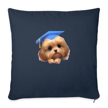 Bachelor Dogs Graduation Terrier Studies - Sofa pillowcase 17,3'' x 17,3'' (45 x 45 cm) - navy - Front