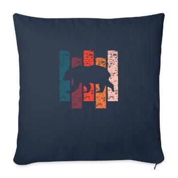 Vintage Gift Bear - Sofa pillowcase 17,3'' x 17,3'' (45 x 45 cm) - navy - Front