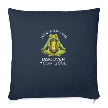 Yoga Meditation Frog: Soul Discovery Apparel - Sofa pillowcase 17,3'' x 17,3'' (45 x 45 cm) - navy - Front