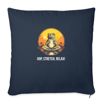 Yoga Meditation Hop Stretch Relax Tee - Sofakissenbezug 45 x 45 cm - Navy - Vorne