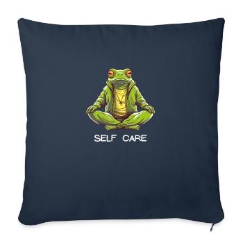 Yoga Méditation Méditer et Améliorer - Housse de coussin décorative 45 x 45 cm - bleu marine - Devant