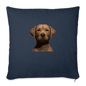 Labrador Retriever Labrador Propriétaire Chiot - Housse de coussin décorative 45 x 45 cm - bleu marine - Devant