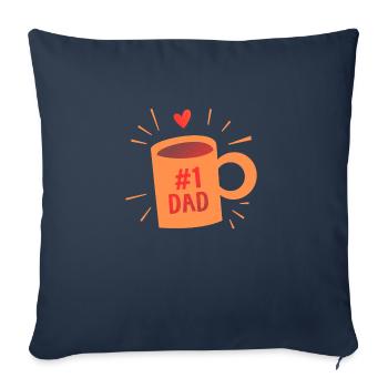 1 papa - Housse de coussin décorative 45 x 45 cm - bleu marine - Devant