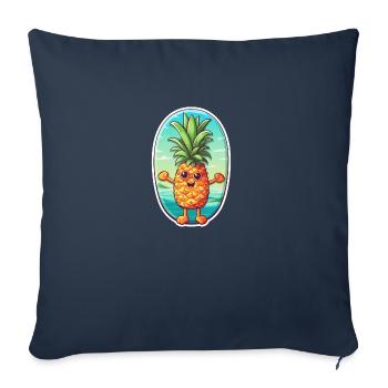 Pineapple Beach - Funny Summer Holiday T-Shirt - Sofa pillowcase 17,3'' x 17,3'' (45 x 45 cm) - navy - Front
