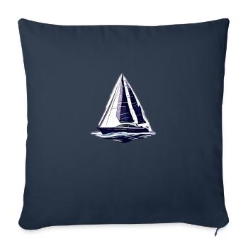 voilier voilier voilier voilier voilier voilier - Housse de coussin décorative 45 x 45 cm - bleu marine - Devant