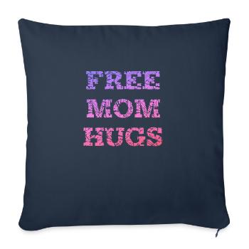 Câlins gratuits pour maman - Housse de coussin décorative 45 x 45 cm - bleu marine - Devant