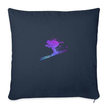 Alpine Skiing Skier Racer Double Exposure - Sofa pillowcase 17,3'' x 17,3'' (45 x 45 cm) - navy - Front