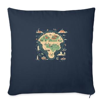 Karte einer Insel - Sofakissenbezug 45 x 45 cm - Navy - Vorne