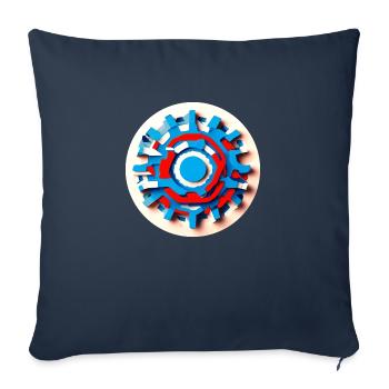 Abstract Psychedelic Gear Wheel - Sofa pillowcase 17,3'' x 17,3'' (45 x 45 cm) - navy - Front