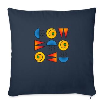 pattern moda 100623 3 - Sofa pillowcase 17,3'' x 17,3'' (45 x 45 cm) - navy - Front