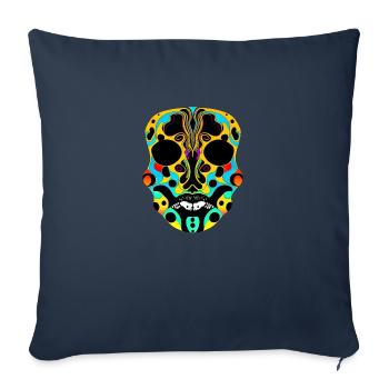 masque tribal | - Housse de coussin décorative 45 x 45 cm - bleu marine - Devant