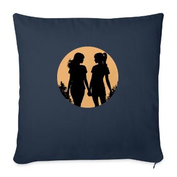Meilleure amie et copines pour la vie - Housse de coussin décorative 45 x 45 cm - bleu marine - Devant