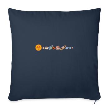 Système solaire - Housse de coussin décorative 45 x 45 cm - bleu marine - Devant