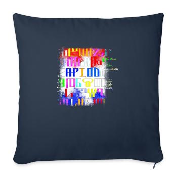 Glagoljica croatia hrvatska kroatia hrv police - Housse de coussin décorative 45 x 45 cm - bleu marine - Devant