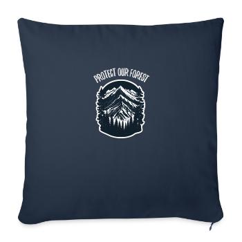 Nature, Faune, Plein air, Forêt, Camping, Randonnée, Thé - Housse de coussin décorative 45 x 45 cm - bleu marine - Devant