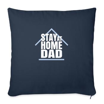 RESTER À LA MAISON PAPA - Housse de coussin décorative 45 x 45 cm - bleu marine - Devant