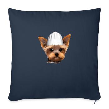 Yorkshire Terrier Cooking Puppy Restaurateur Dog - Sofa pillowcase 17,3'' x 17,3'' (45 x 45 cm) - navy - Front